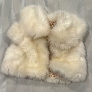 Luxurious White Faux Fur Vest